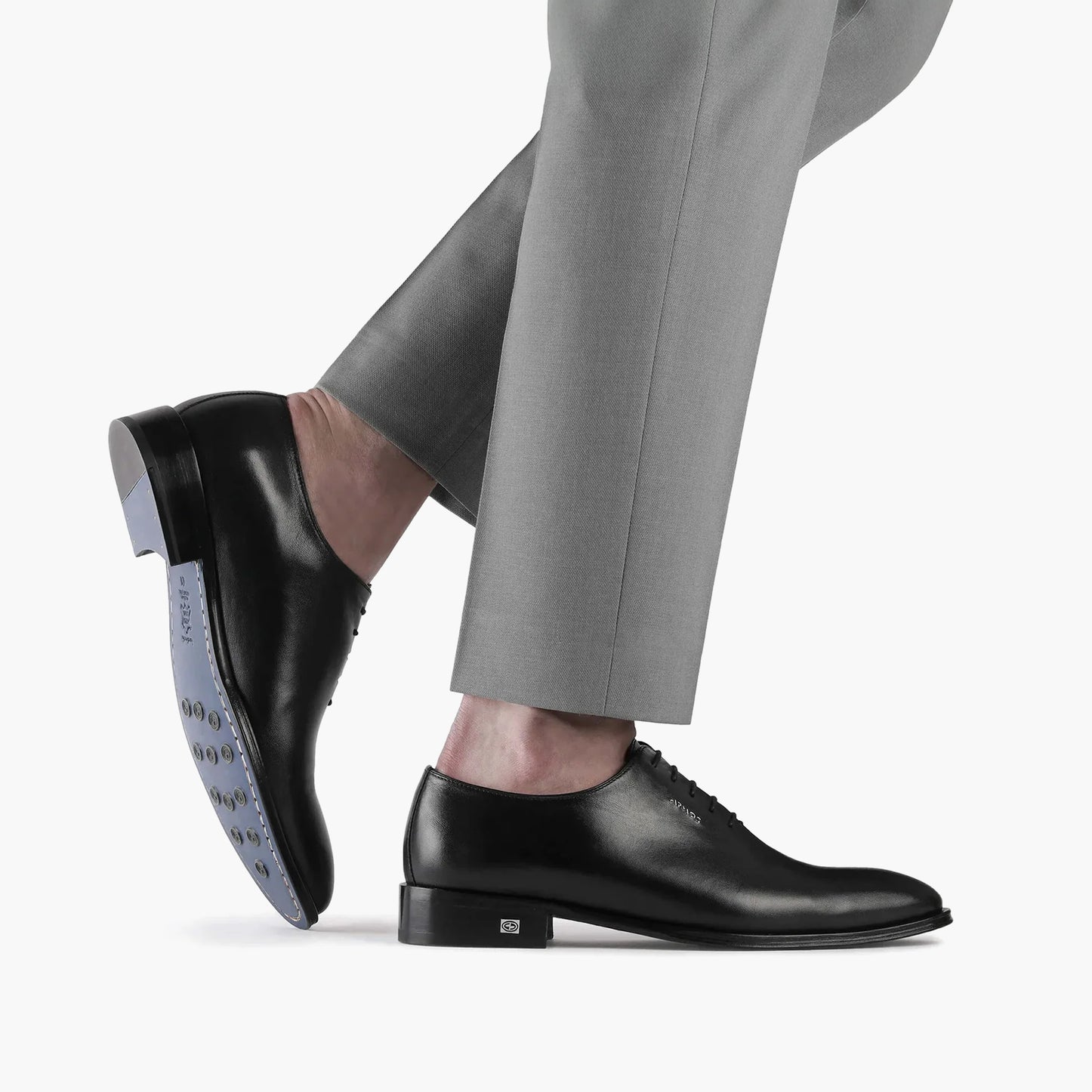 Men's Black Leather Oxford Lace-Up