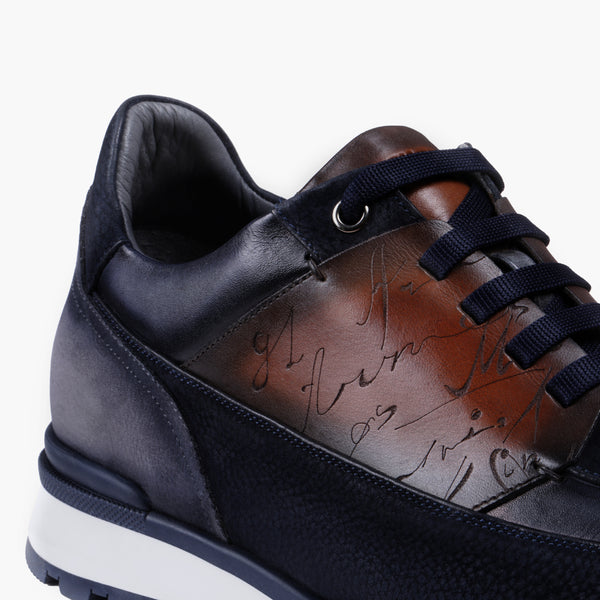 Men's Blue & Brown Patina Leather Sneaker