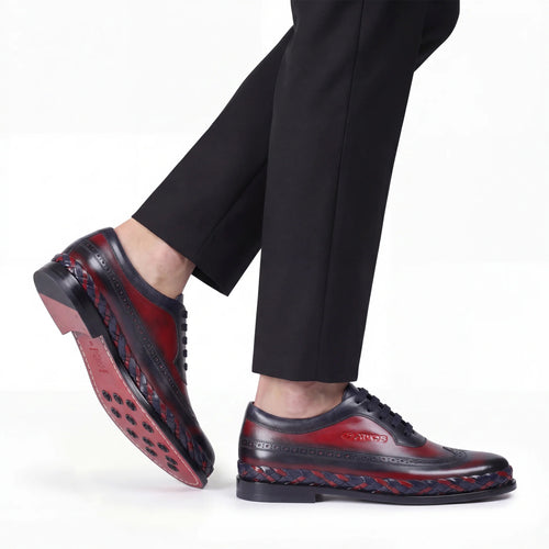 Men’s Red & Black Patina Longwing Oxford