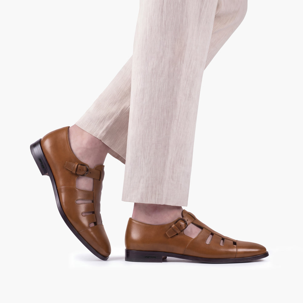 Men's Brown Closed-toe Fisherman Sandal