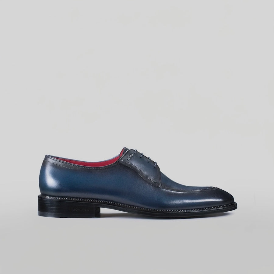 Men’s Navy Patina Leather Derby - video
