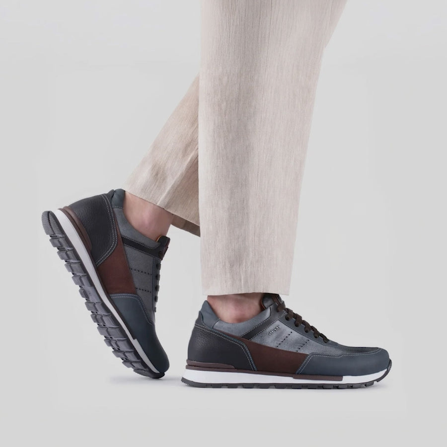 Men's Blue Nubuck & Leather Sneaker - video