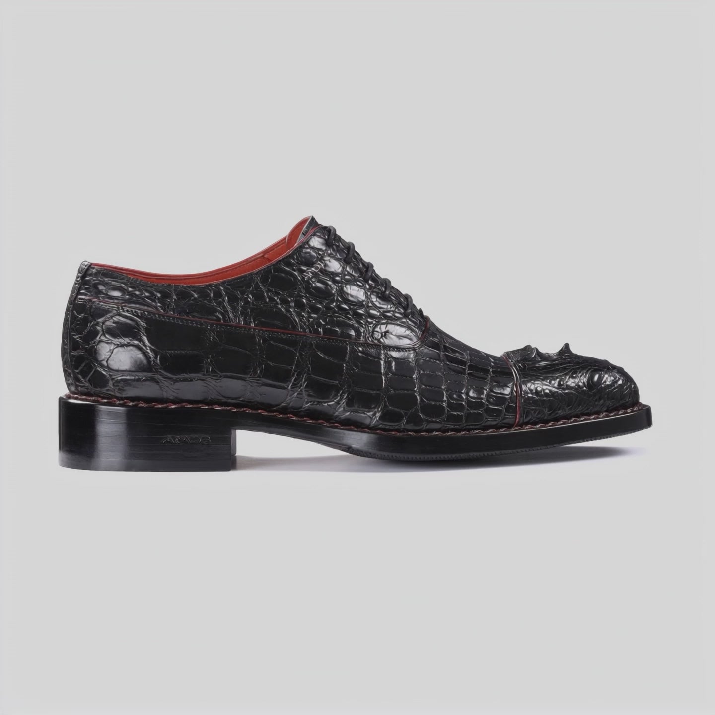 Men’s Black Crocodile Leather Cap Toe Oxford - video