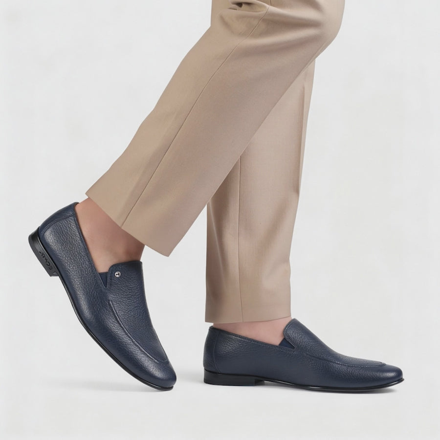 Men's Navy Deer Leather Loafer - video