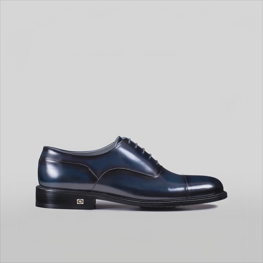 Men’s Blue Patina Leather Cap Toe Oxford - video