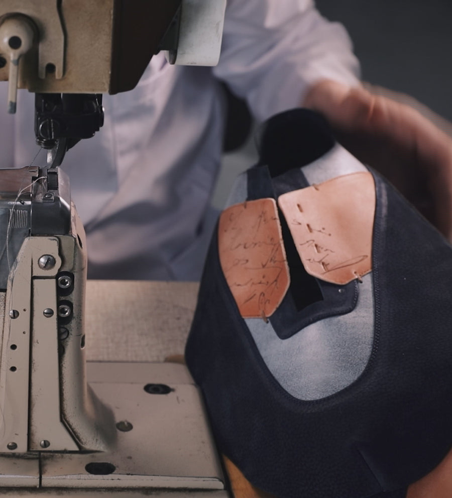Men's Blue & Brown Patina Leather Sneaker - video