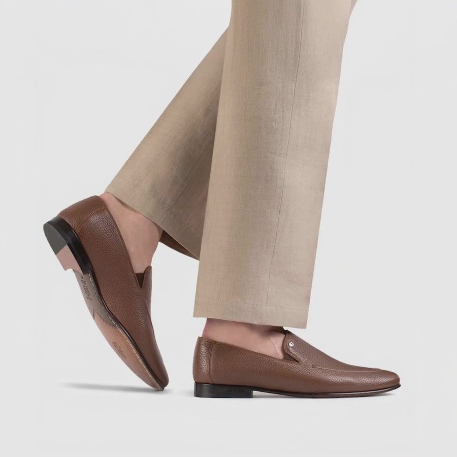 Men's Brown Deer Leather Loafer - video