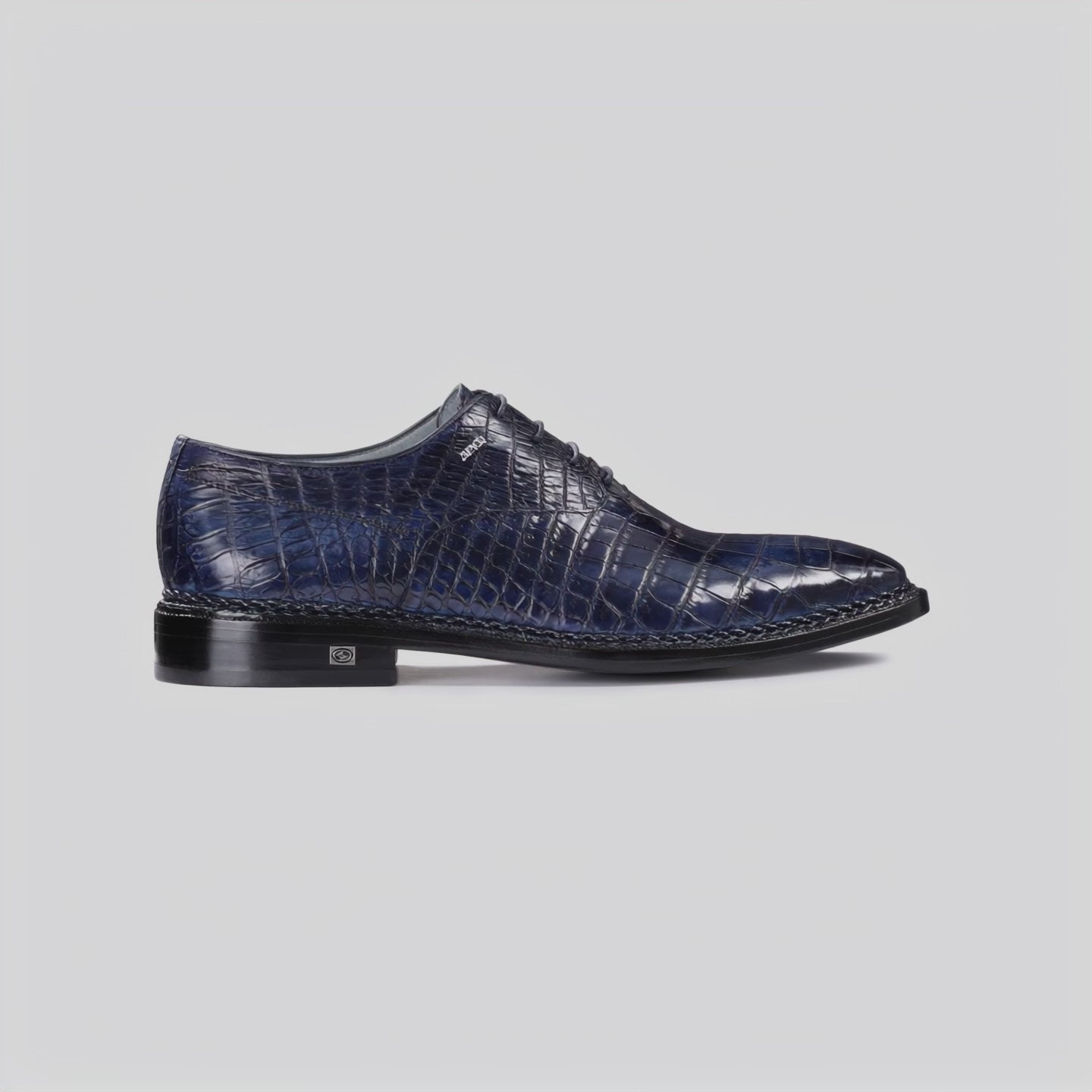 Men’s Navy Crocodile Leather Oxford - video