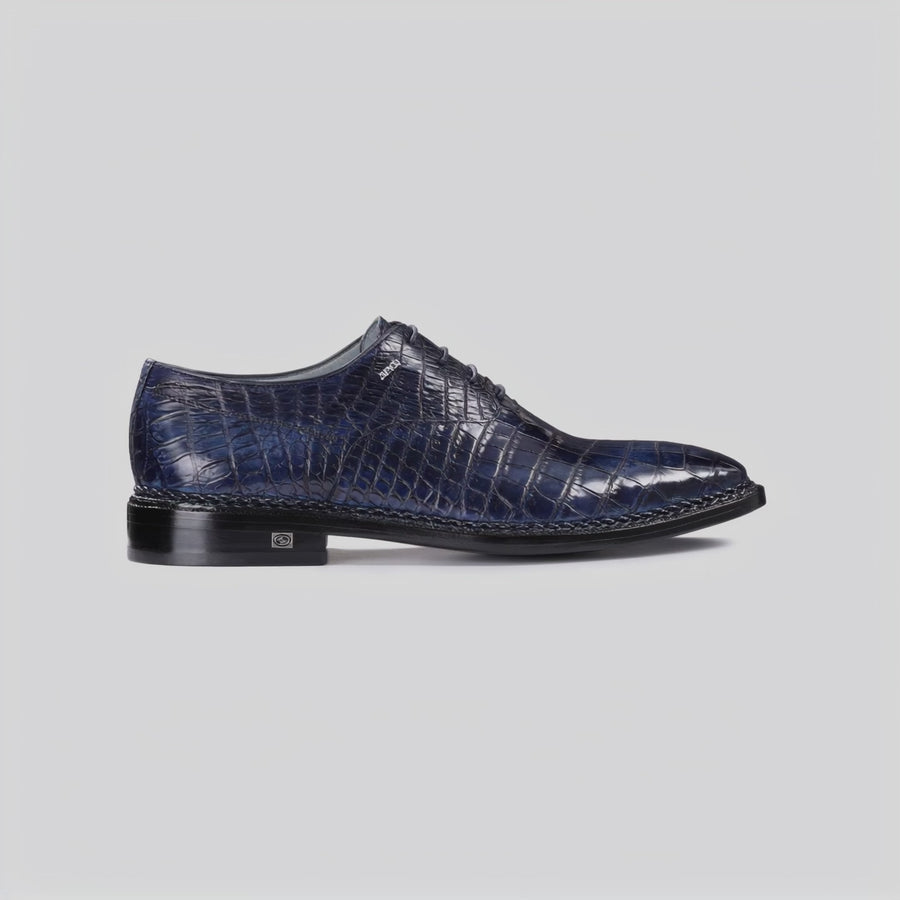 Men’s Navy Crocodile Leather Oxford - video
