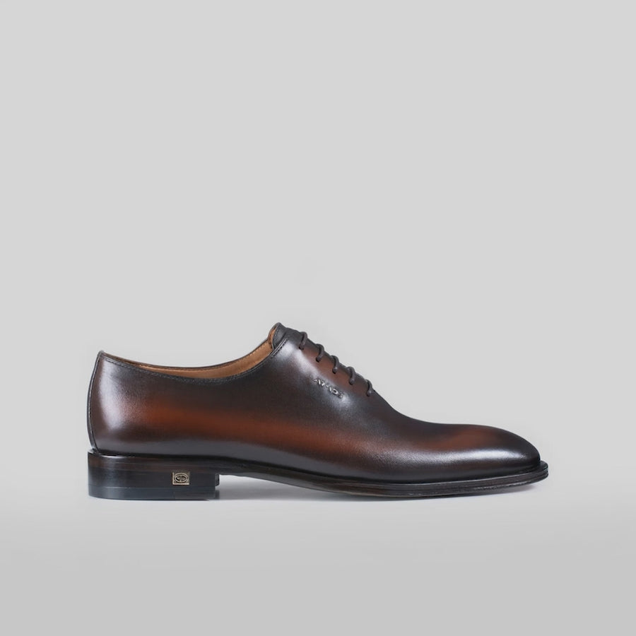 Men’s Brown Patina Leather Wholecut Oxford - video
