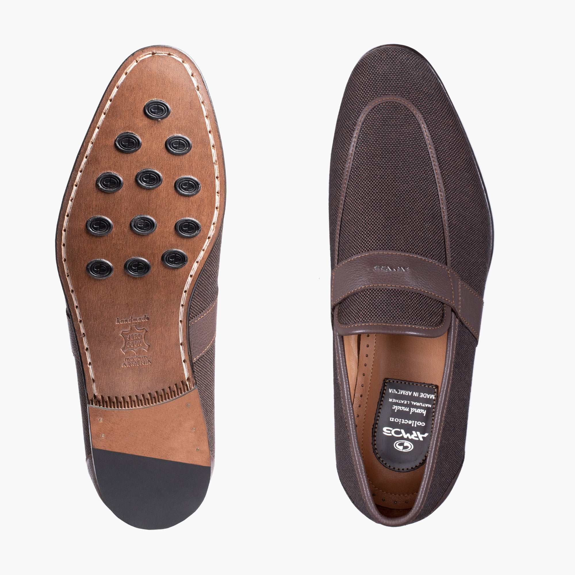 Men’s Brown Linen Penny Loafer