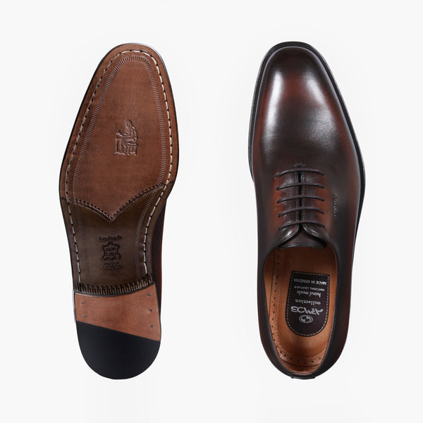 Men's Brown Patina Leather Oxford Lace-Up