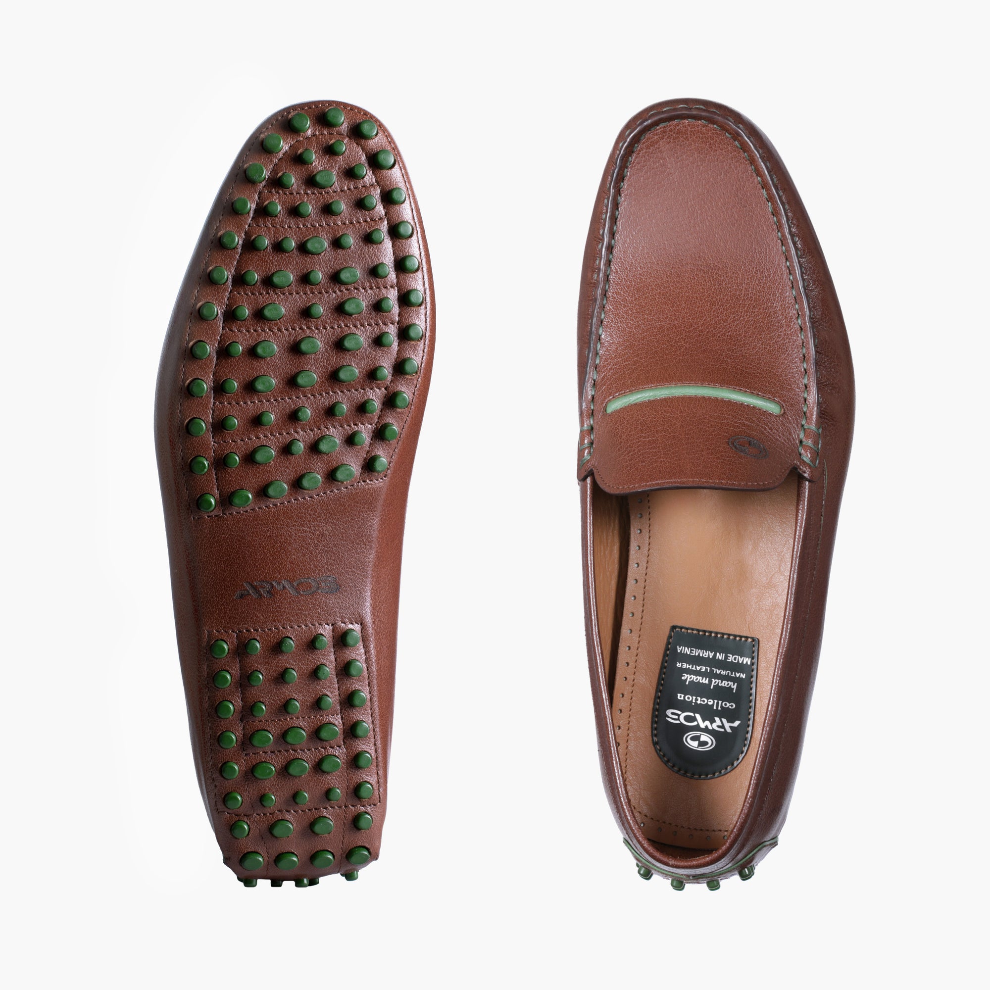 Men's Brown Leather Driving Moccasin