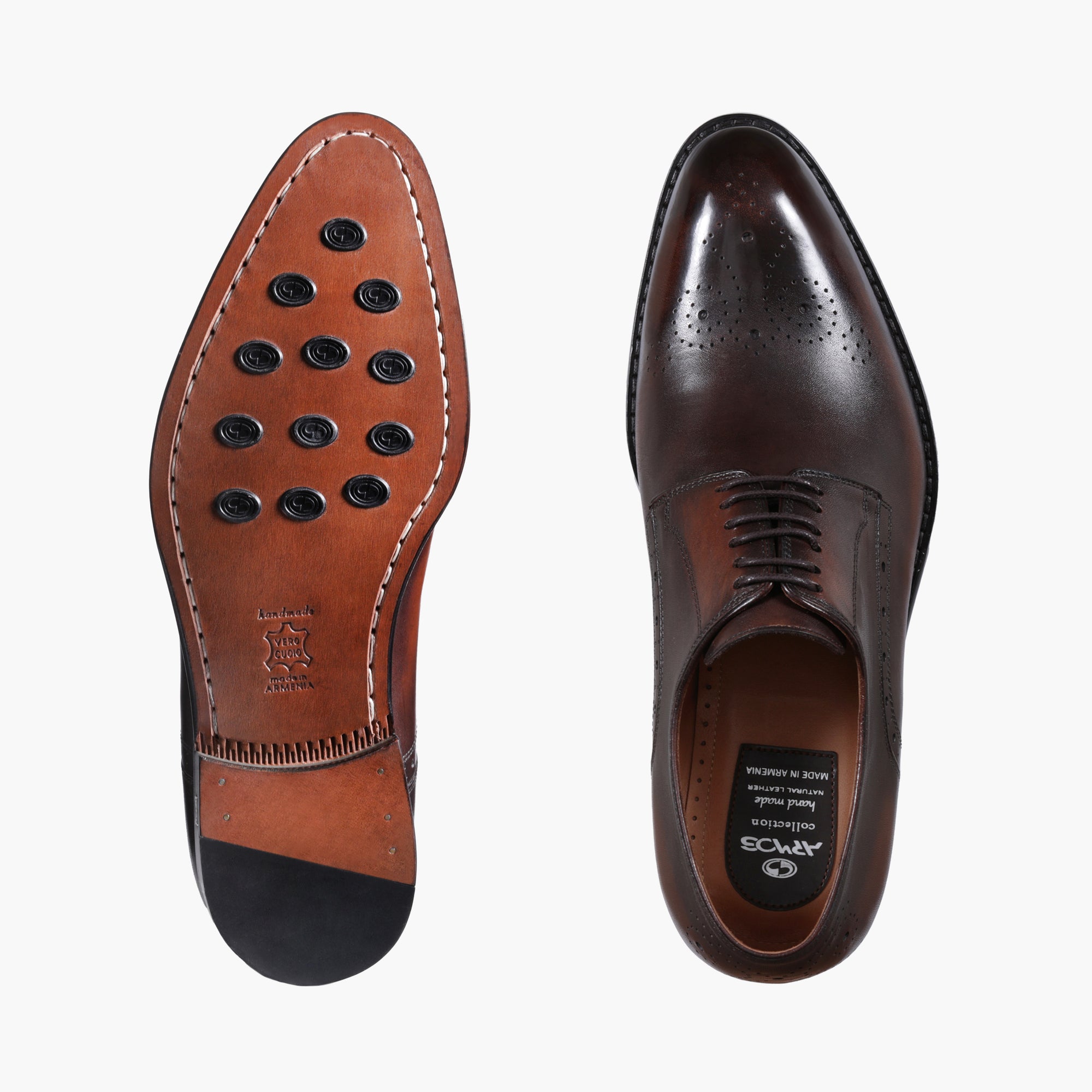 Men’s Brown Patina Leather Derby