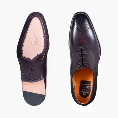 Men’s Wine Patina Medallion Toe Oxford