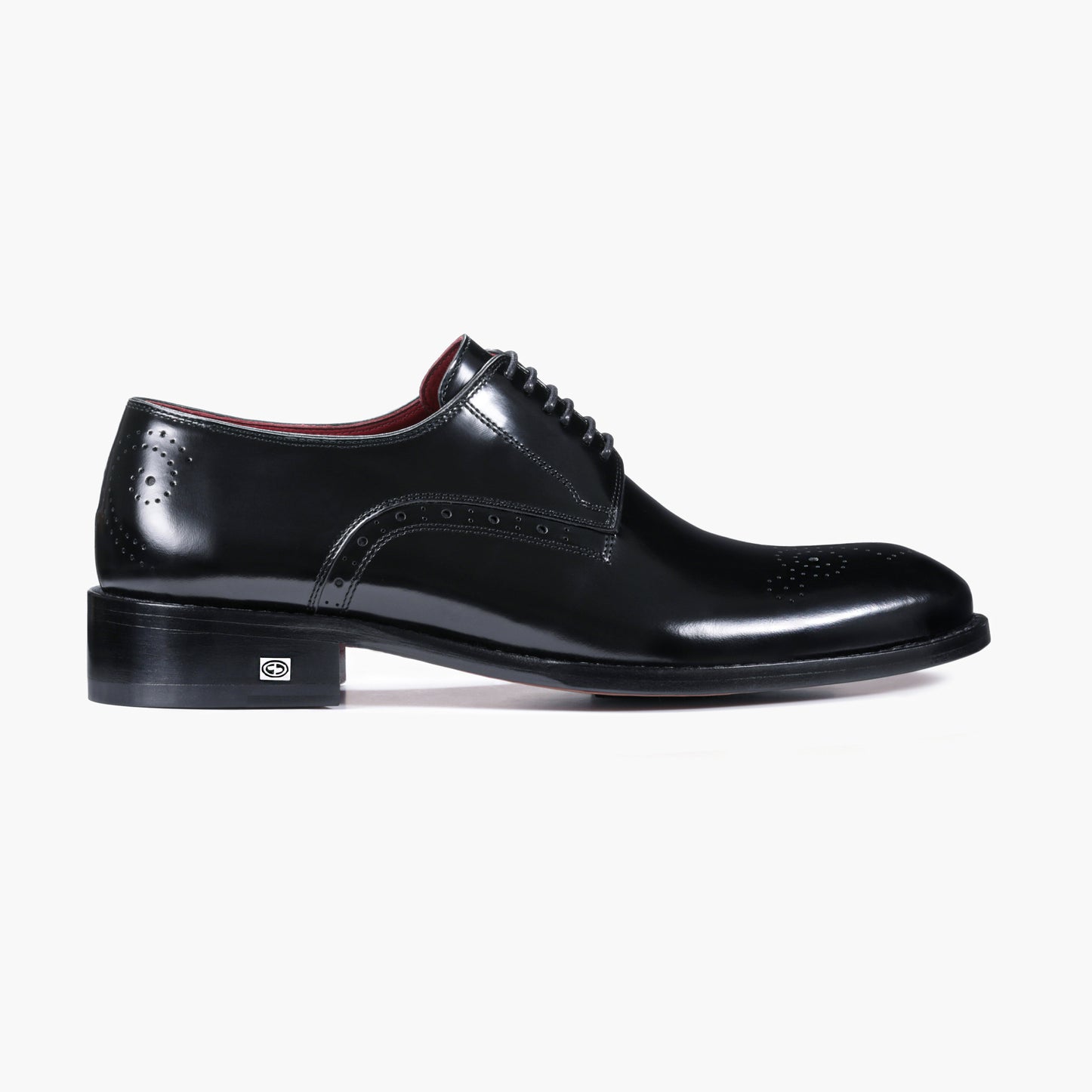 Men's Black Leather Derby Lace-up