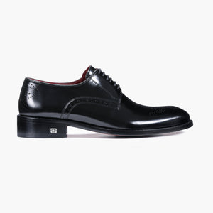 Men's Black Leather Derby Lace-up