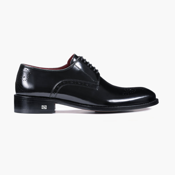 Men's Black Leather Derby Lace-up