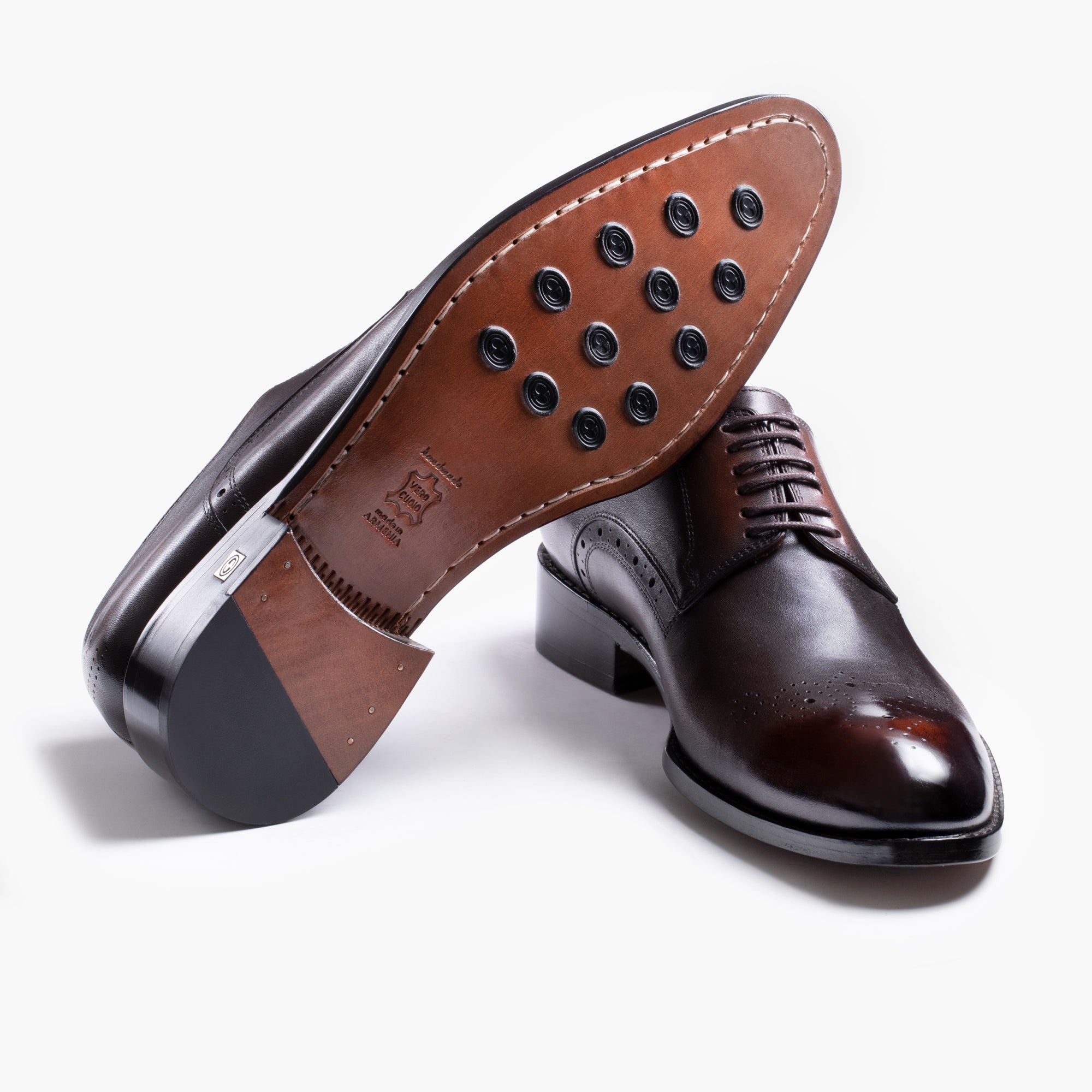 Men’s Brown Patina Leather Derby