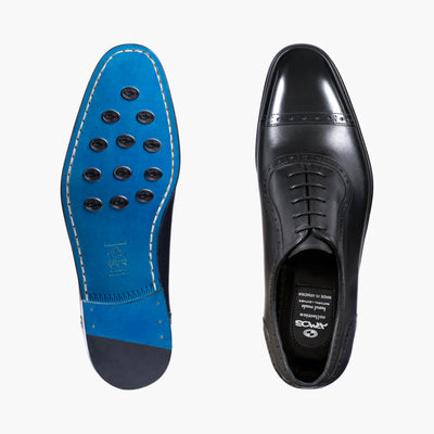 Men’s Black Leather Cap-Toe Oxford