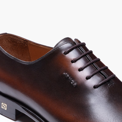 Men's Brown Patina Leather Oxford Lace-Up