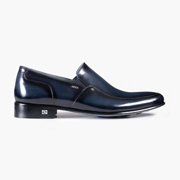 Men's Blue Patina Leather Loafer - right side