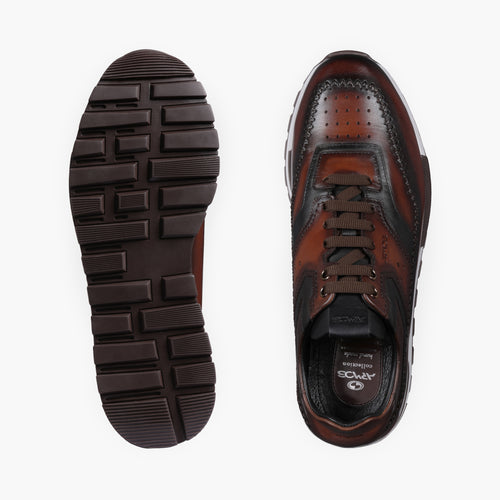 Men's Brown Patina Leather Sneaker