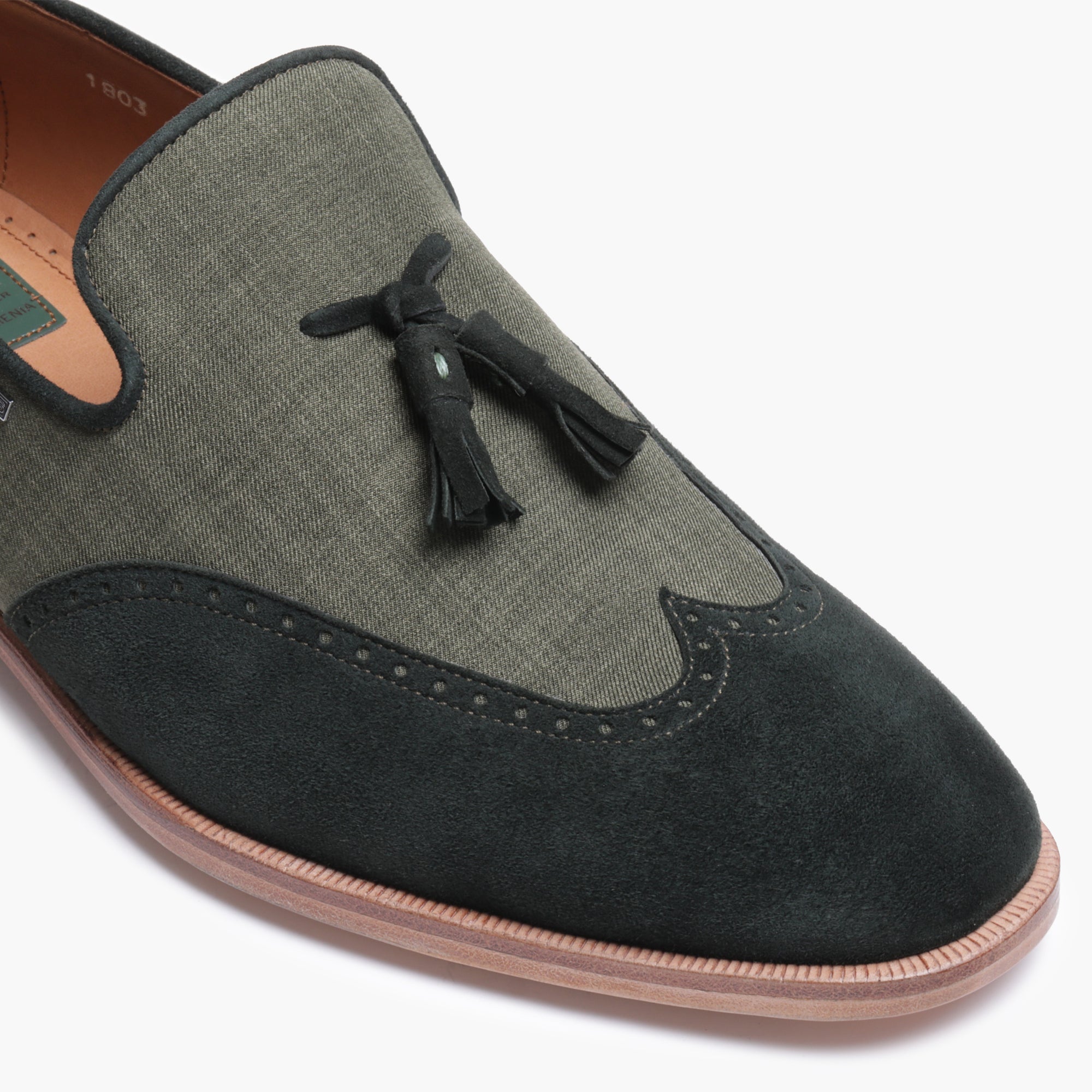 Men’s Green Linen Tassel Loafer