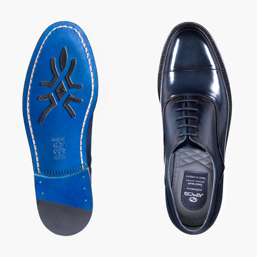 Men’s Blue Oxford with Glossy Toe Cap