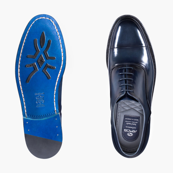Men’s Blue Oxford with Glossy Toe Cap
