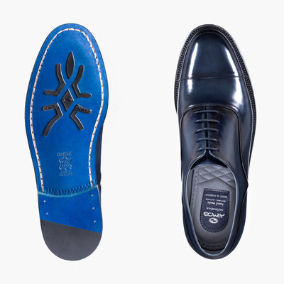 Men’s Blue Oxford with Glossy Toe Cap
