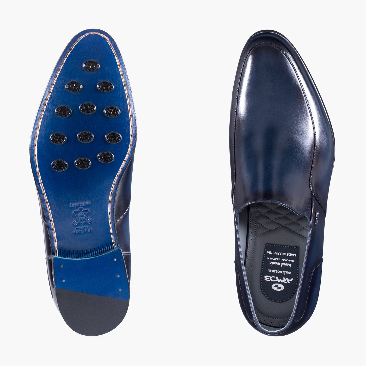 Men's Blue Patina Leather Loafer