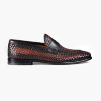 Men’s Brown Patina Leather Penny Loafer - right side