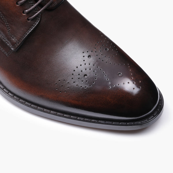 Men's Brown Leather Patina Derby