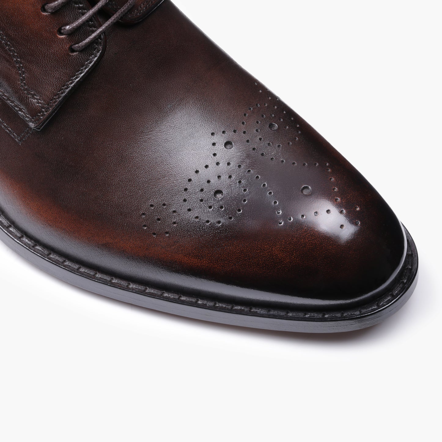 Men's Brown Leather Patina Derby