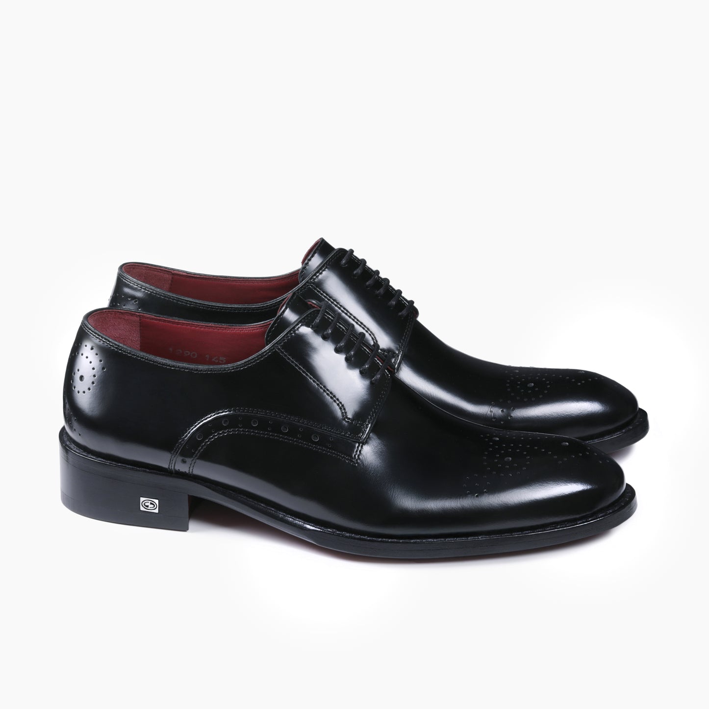 Men's Black Leather Derby Lace-up