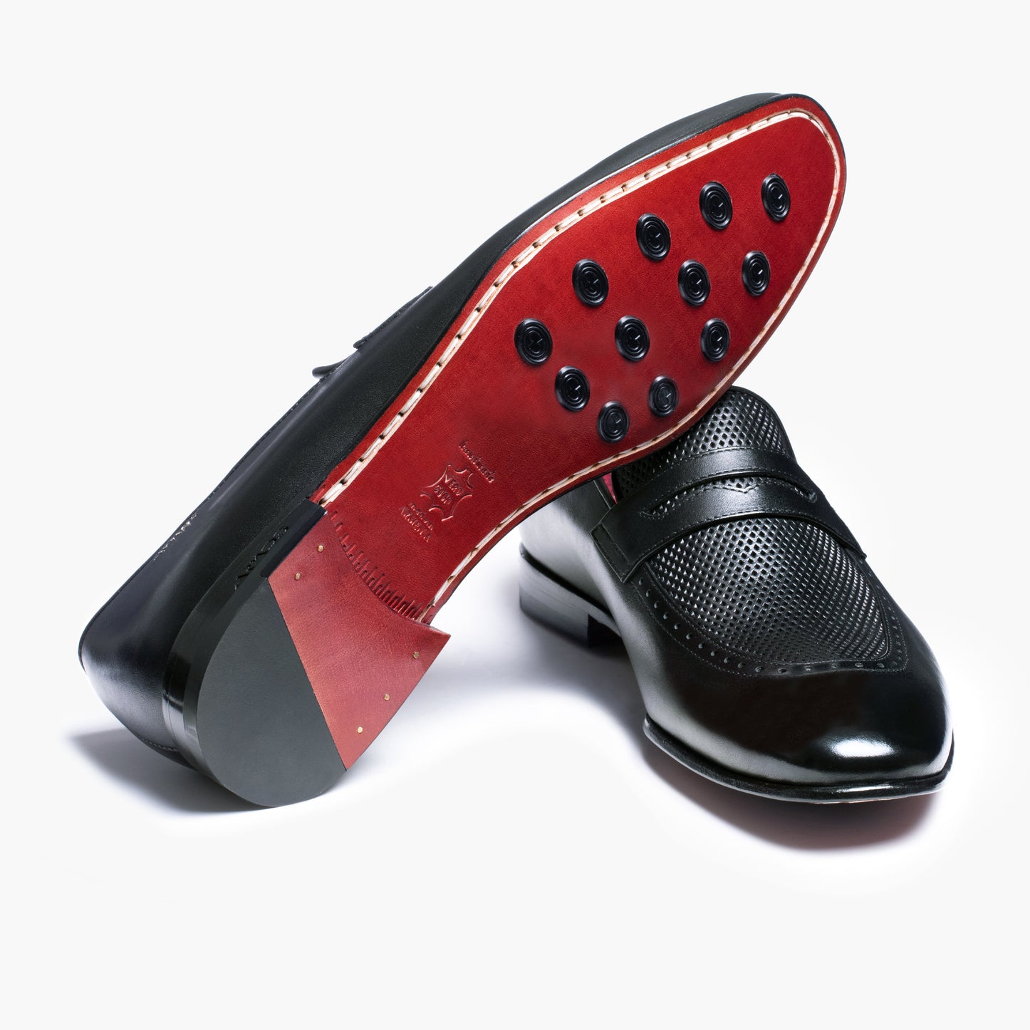 Men's Black Perforated Leather Loafer