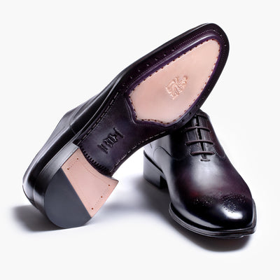 Men's Wine Leather Oxford Lace-up