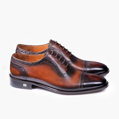 Men's Dark & Light Brown Oxford Lace-Up