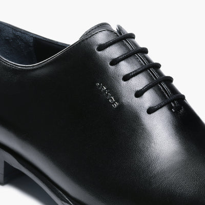 Men's Black Leather Oxford Lace-Up