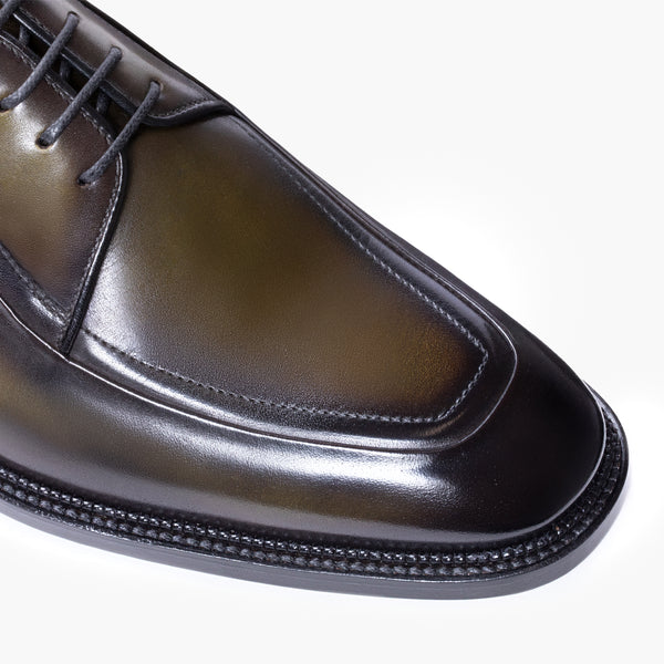 Men's Khaki Leather Derby Lace-Up