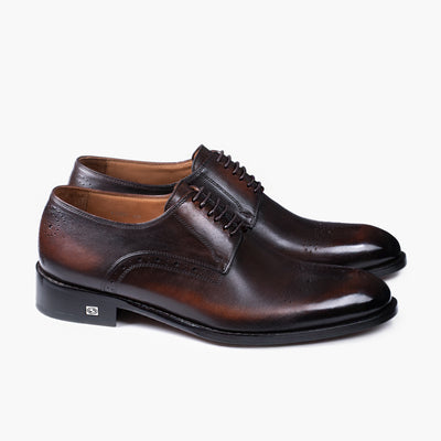 Men's Brown Leather Patina Derby