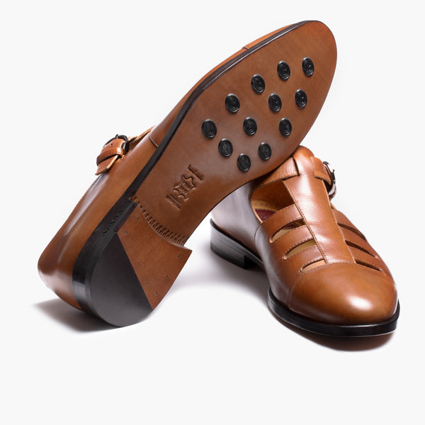 Men's Brown Closed-toe Fisherman Sandal