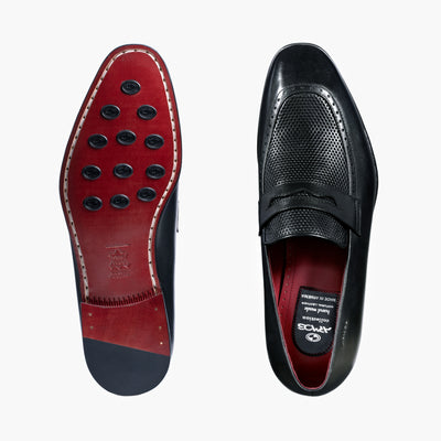 Men's Black Perforated Leather Loafer
