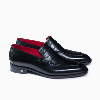 Men's Classic Black Leather Penny Loafer