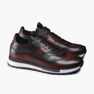 Men's Brown Patina Leather Sneaker