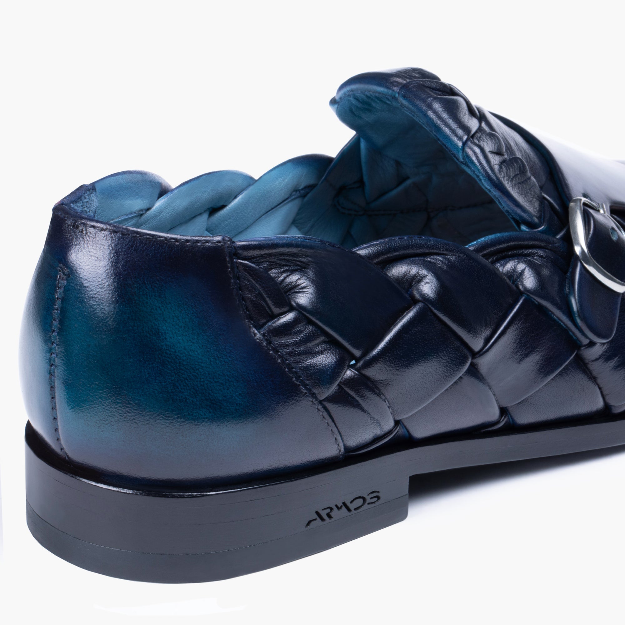 Men’s Navy Woven Double Monk Strap