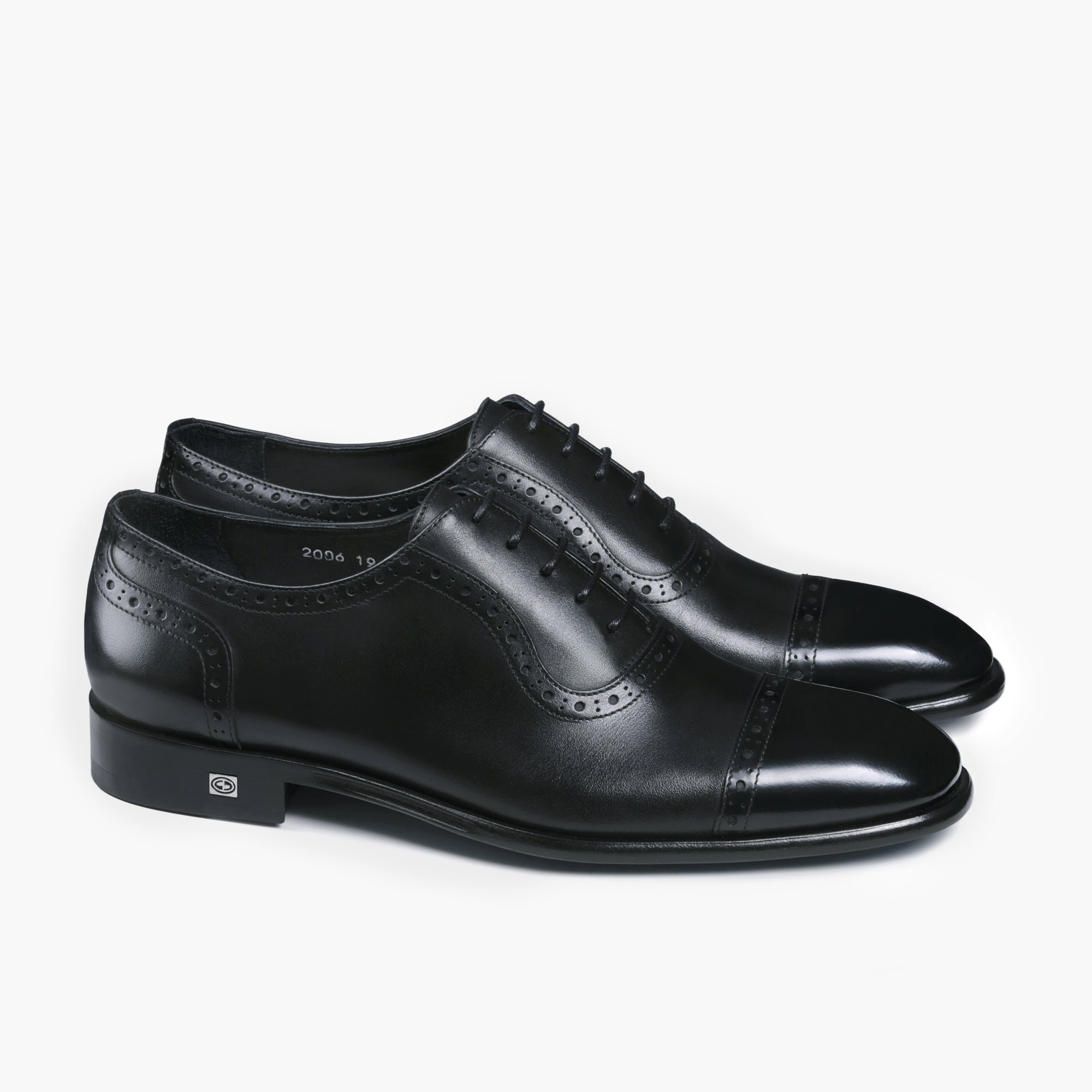 Men’s Black Leather Cap-Toe Oxford