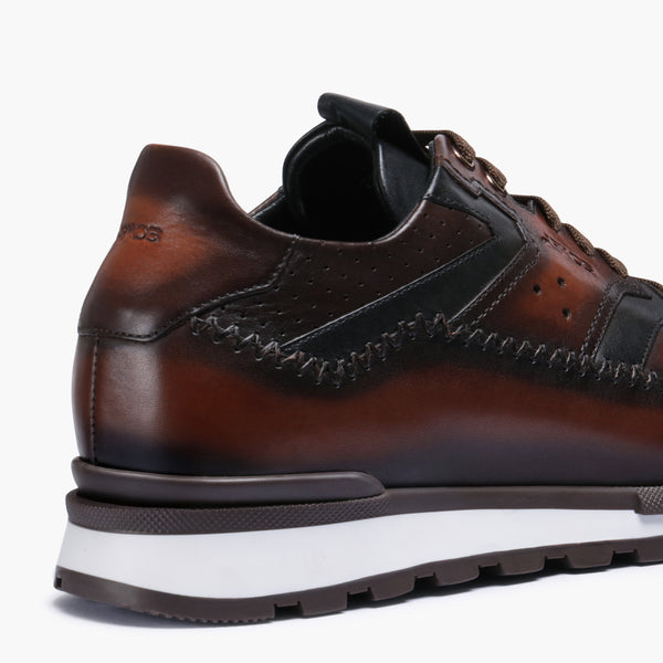 Men's Brown Patina Leather Sneaker