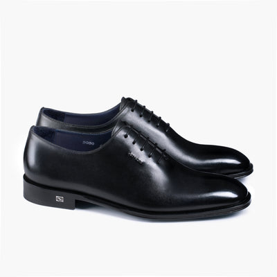 Men's Black Leather Oxford Lace-Up